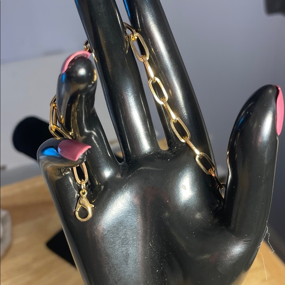 paper clip chain bracelet, Gold Chain stainless steel - Picture 3 of 5